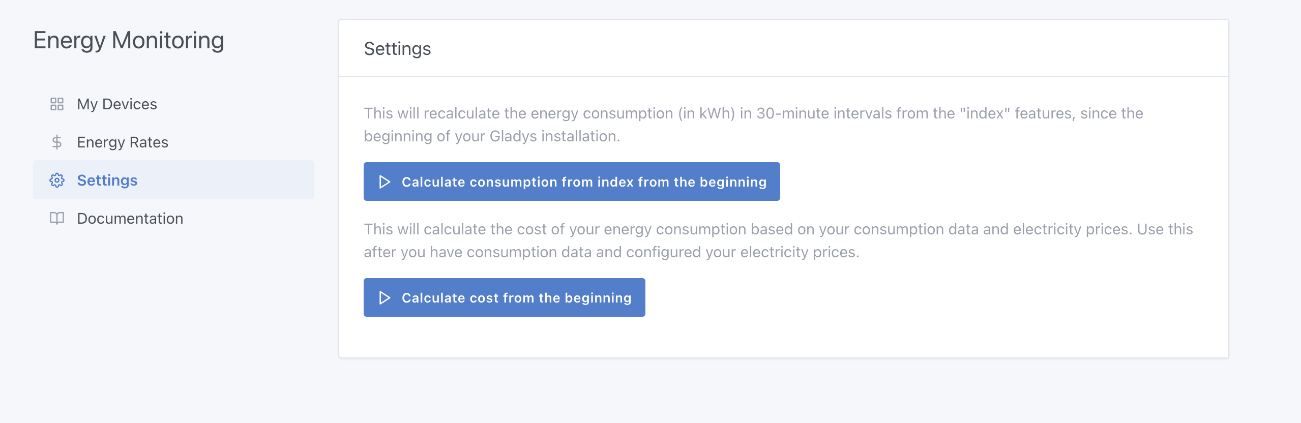 Recalculate historical consumption